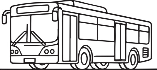 Public Bus Line Drawing Vector Art Illustration © mistah