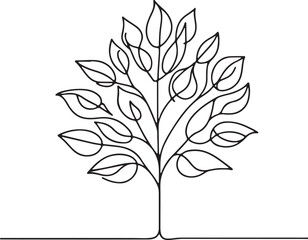 Nature-Inspired Broadleaf Tree – Clean Line Drawing
