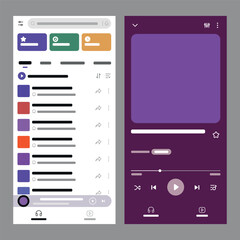 Music Player Interface Mockup &ndash; Mobile App Dark and Light Theme