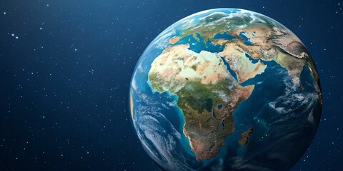Fototapeta premium Floating Earth Globe, Celestial Sphere, World Map, Global Perspective, Rule of Thirds Composition