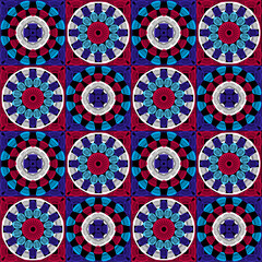 Pattern with crochet granny square wallpaper handmade decorative art design print	
