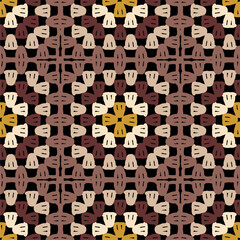 Pattern with crochet granny square wallpaper handmade decorative art design print	
