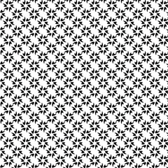 Geometric floral set of seamless patterns. Black and white vector backgrounds.