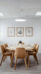 Modern office meeting room, neutral decor