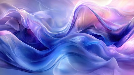 Obraz premium Abstract swirling purple and blue fabric waves
