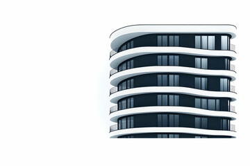 Modern curved apartment building