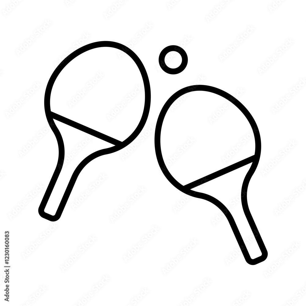 Poster ping pong icon set. vector icon of table tennis racket in game paddle. tournament symbol.