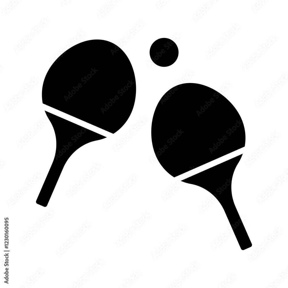 Poster ping pong icon set. vector icon of table tennis racket in game paddle. tournament symbol.