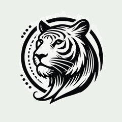 Obraz premium logo tiger, vector, simple, illustration
