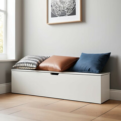 Seamless Storage Bench – A long, low bench with hidden storage compartments that blend into its seamless design.