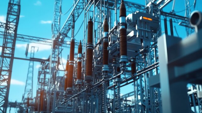 Power Substation With Complex Network of Metal Pipes