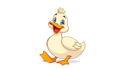 Fototapeta premium Cheerful Cartoon Duck AI Art - Bright Colors, Depth, Mood