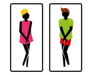 Toilet insegna porta