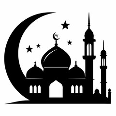 silhouette of mosque