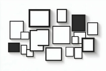 Blank picture frames collage