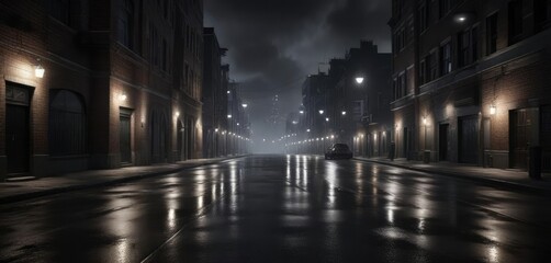 Soft white lights on a darkened urban landscape, gentle haze, hazy effect
