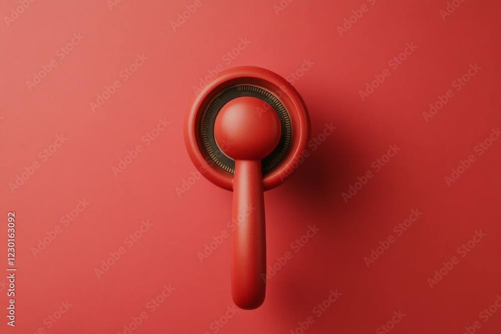 Poster futuristic racing gear design red lollipop as sleek vr control device, robust plastic interface - en