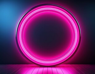 Fototapeta premium a glowing pink neon circle against a dark background perfect for modern designs