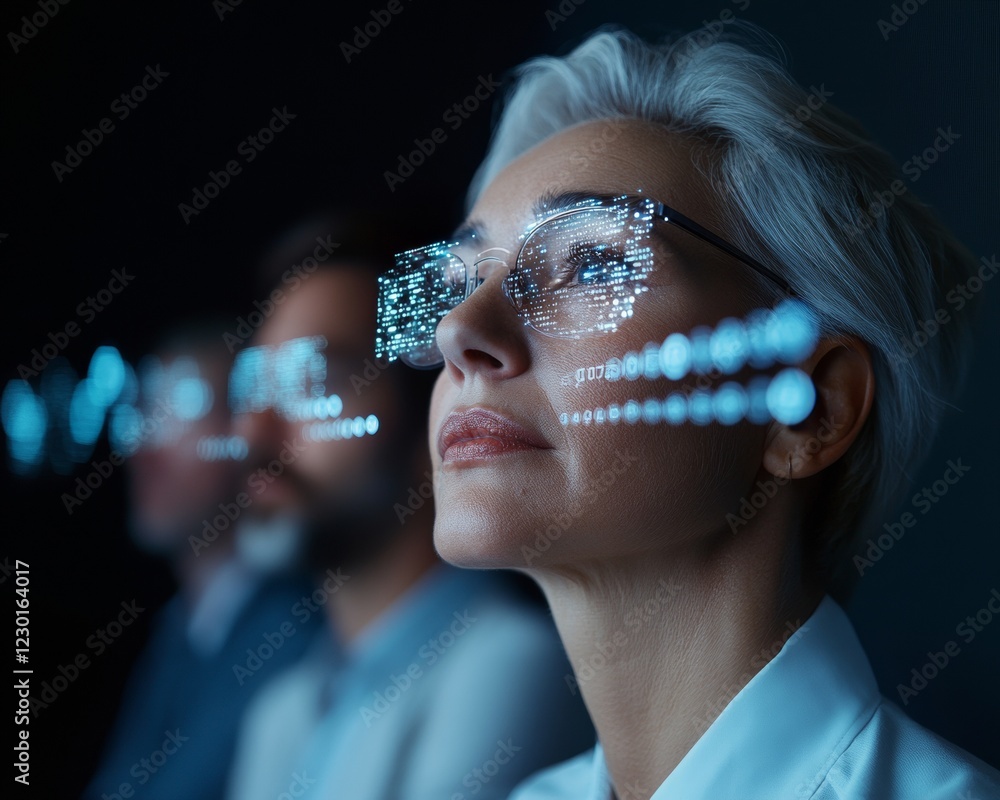 Poster Futuristic Cybersecurity Training AI-Enhanced Visualizations and Network Defense in Modern Corporate Spaces - Secure Business Solutions for Professional Development