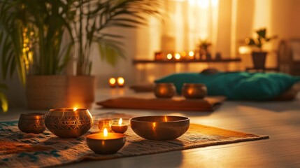 Serene Candlelight Yoga Studio