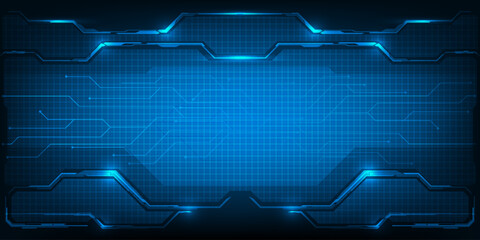  Futuristic frame,screen,panels,border and windows for head up display or dashboard control and technology background.Future sci fi tech style design concepts.Vector illustrations.
