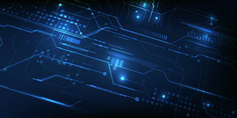 Obraz premium Abstract dark blue futuristic digital circuit grid line pattern for digital technology artwork background.Vector illustrations.