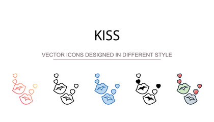 Kiss icon design with white background stock illustration