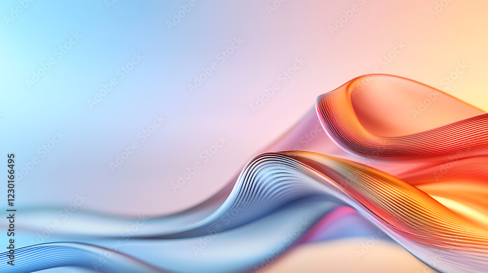 Aufkleber dynamic abstract glowing lines representing fragmented supply chains modern digital art soft gradien