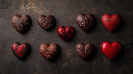 Obraz premium luxury chocolate box with romantic heart-shaped treats and truffles