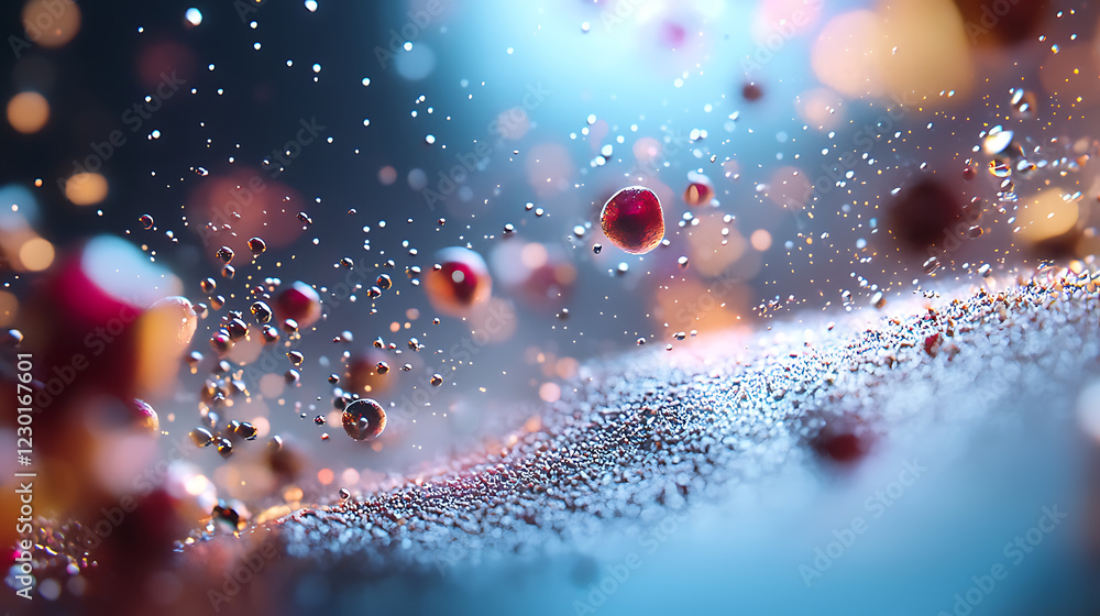 Poster disrupted market visualization abstract environment glowing elements dynamic viewpoint scientific co