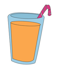 Glass of orange juice vector illustration