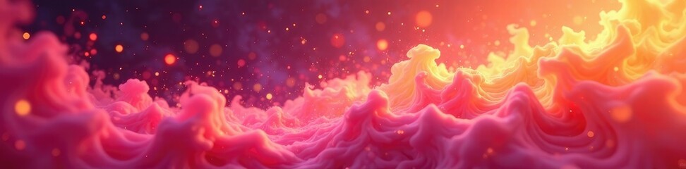 Shimmering pink lollipop flames wave in the air, yellow, warm, dance