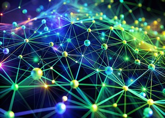 Obraz premium Futuristic Data Analysis: Abstract Technology Network Visualization