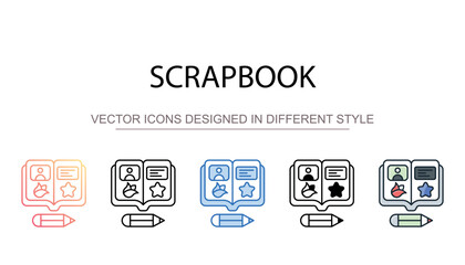 Scrapbook icon design with white background stock illustration