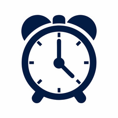 Simple Alarm Clock Vector Icon Design.