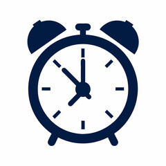Simple Alarm Clock Vector Icon Design.