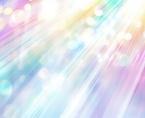 Holographic white background with rainbow light rays, soft blurred abstract white bokeh background, bright and dreamy effect, beautiful and glowing light effects, pastel colors, delicate and airy,