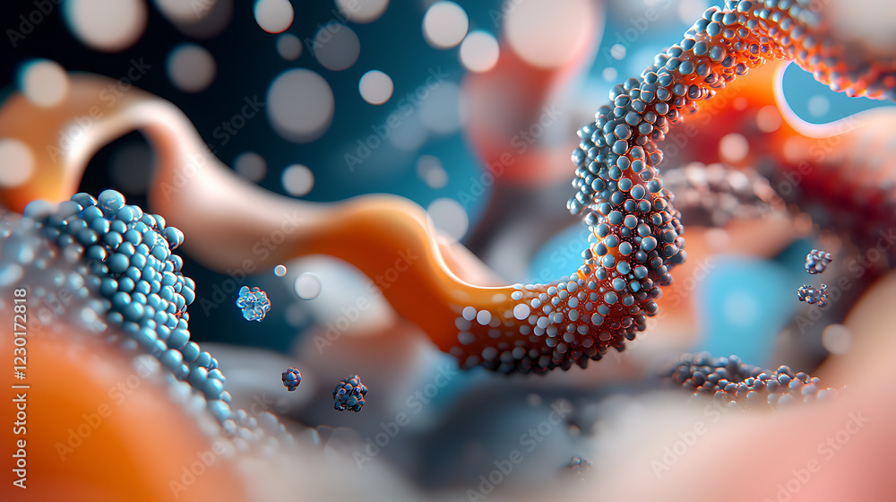 Poster visualizing disrupted business ecosystem as fractal growth abstract digital art futuristic environme
