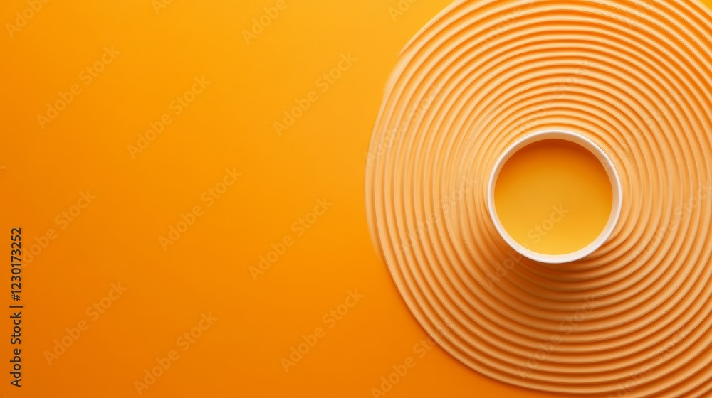 Poster retro minimalist visual textured circular pattern on vibrant yellow for creative branding - unique b