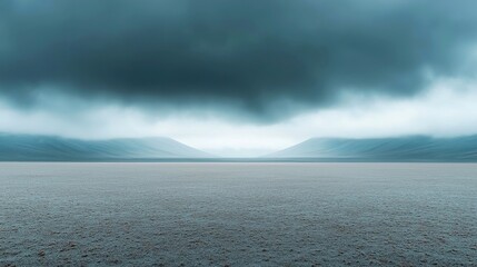 Tempestuous Skies Above a Hallowed Ground, dark clouds gather ominously over a deserted battlefield, evoking a sense of history and the weight of past conflicts.