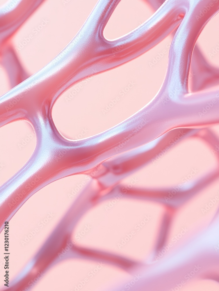 Leinwandbilder Minimalist Neural Network Core Design in Soft Pink Elegant Mesh Structure for Tech Innovations and Interactive VR Experiences in Creative Digital Spaces