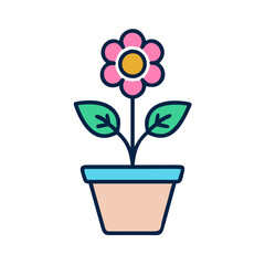 flower pot icon design