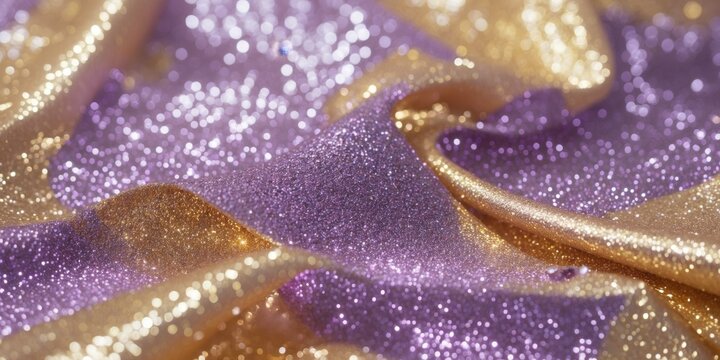 Sparkling Gold and Purple Glitter Background