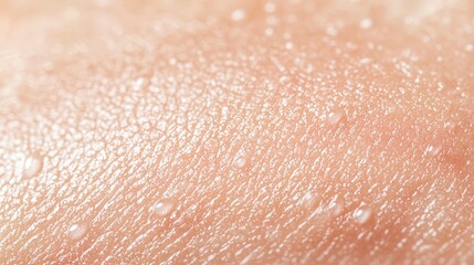 Fototapeta premium Close-Up of Dew Drops on Smooth Skin Surface with Natural Glow