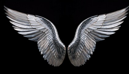 Fototapeta premium angel wings isolated on black