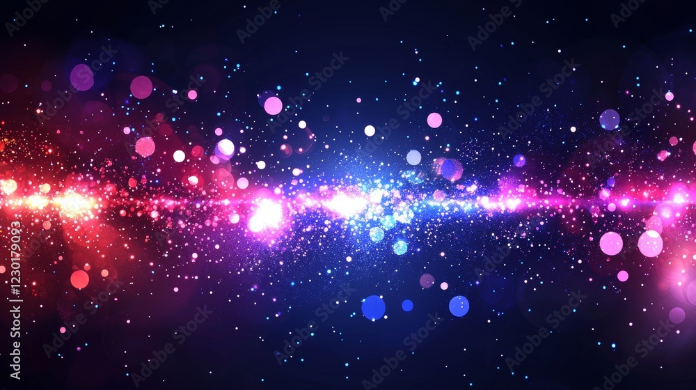 Poster a flow of musical sounds. an abstract scene with dots and lines intertwined. 3d rendering.
