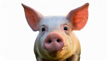 pig on a white