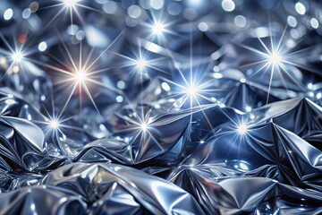 Glowing Silver Metallic Background: Shiny Texture, Elegant Design Element for Modern Projects