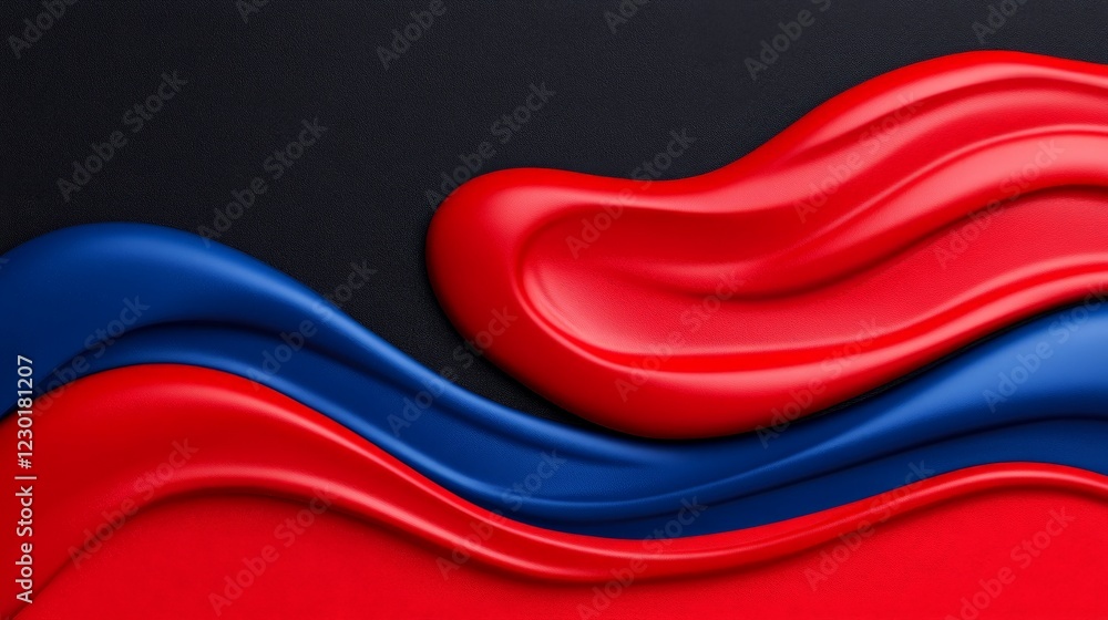 Poster abstract red and blue swirls: a vibrant, abstract composition featuring swirling, fluid forms of red
