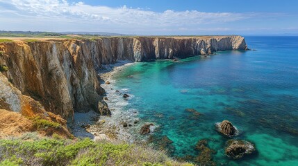 Spectacular Coastal Cliffs and Turquoise Waters